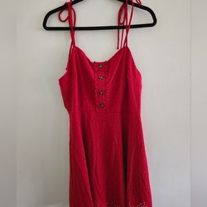 Red flowly summer dress